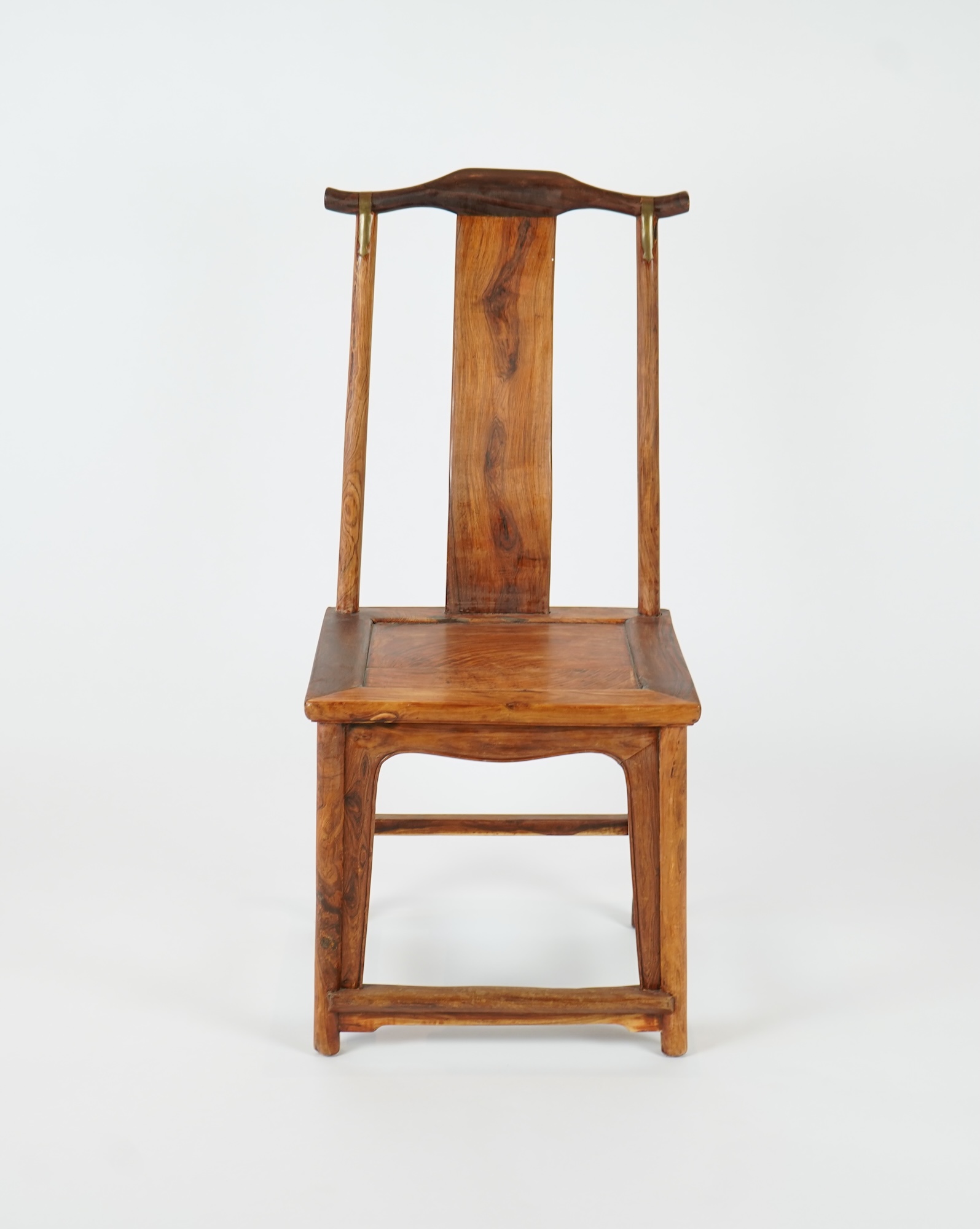 A Chinese huanghuali yoke-back side chair, denguayi, Qing dynasty